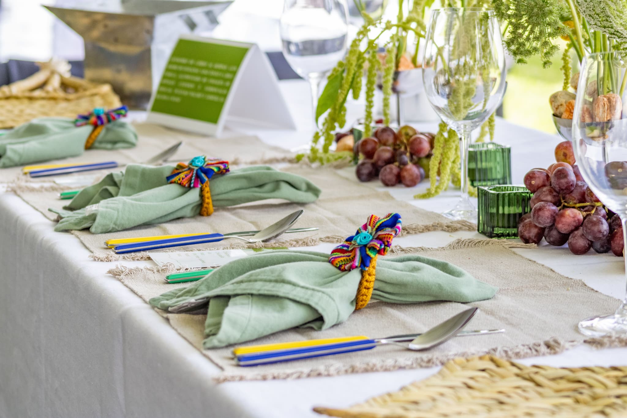 Kitchen and table linen styled on a surface