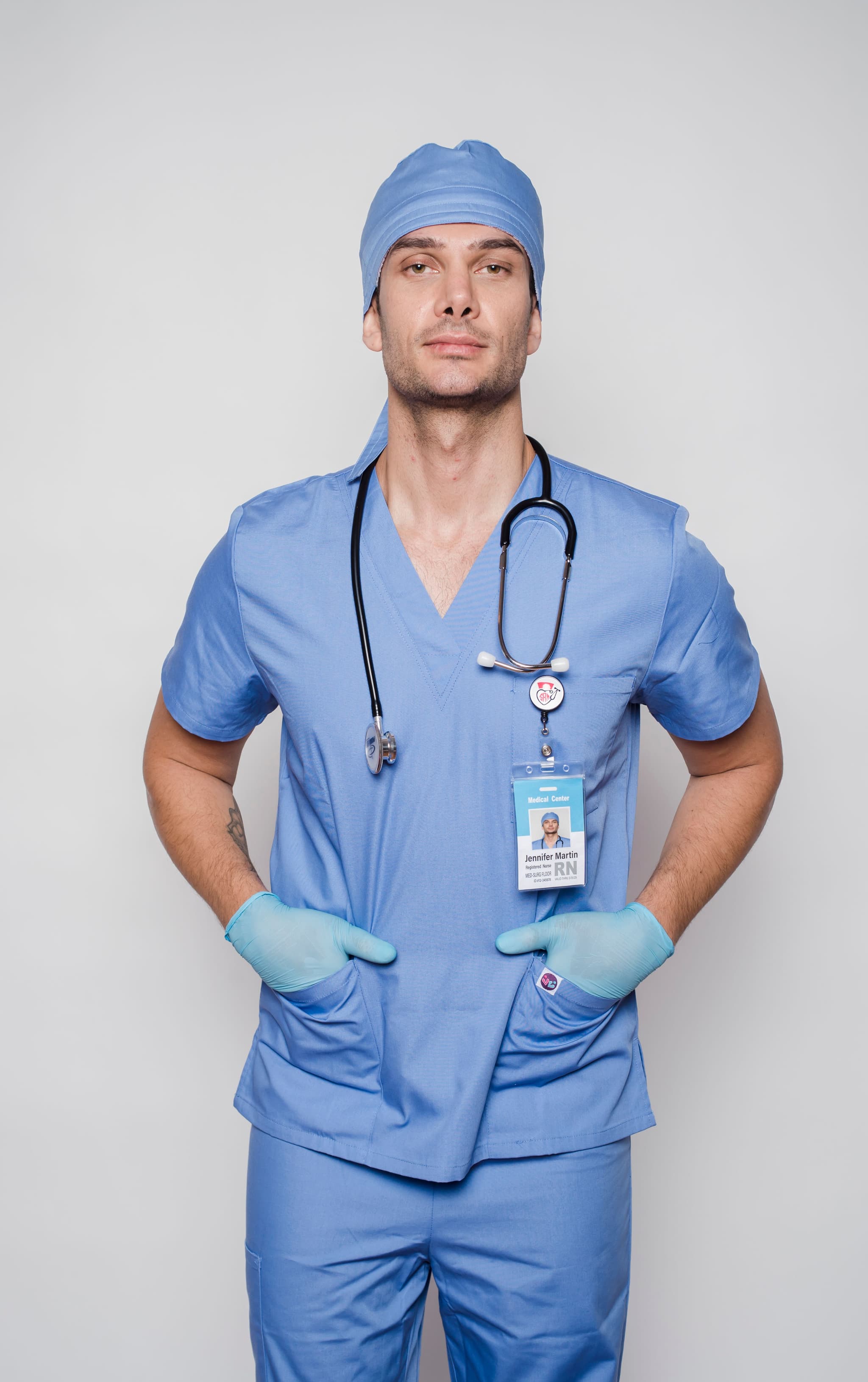 A patient in a hospital gown