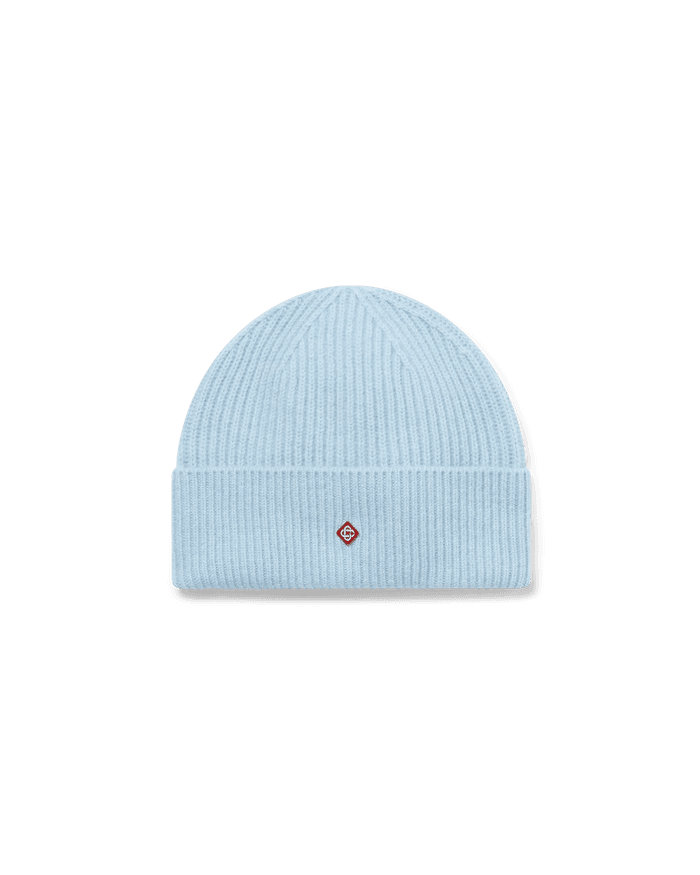 Pale blue wool rib beanie