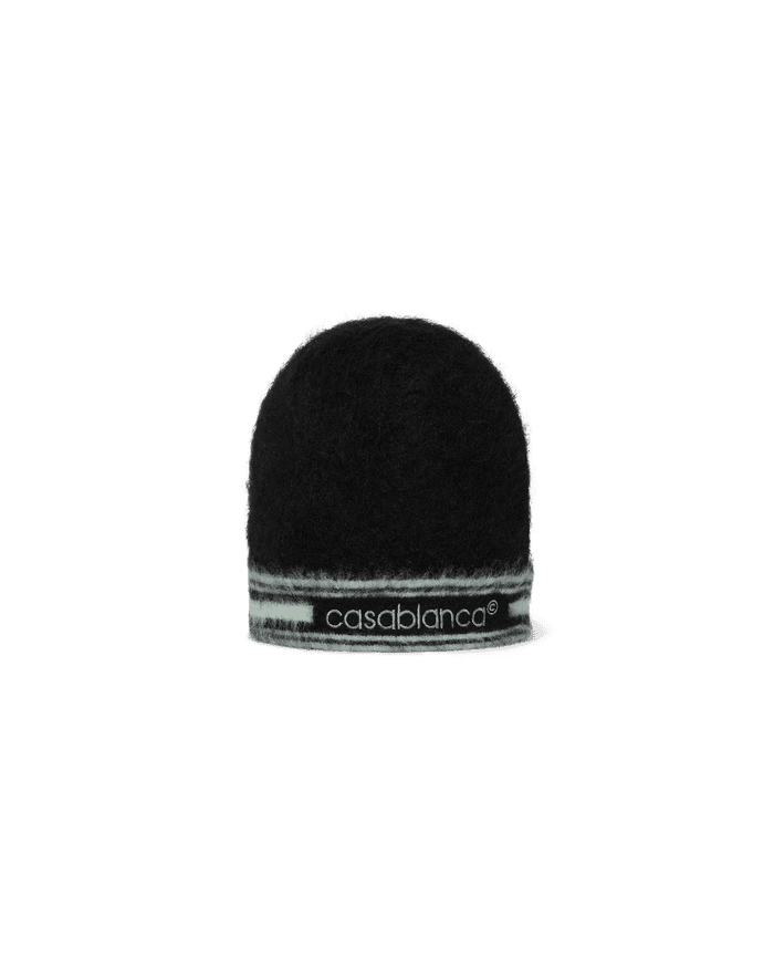 Striped mohair beanie