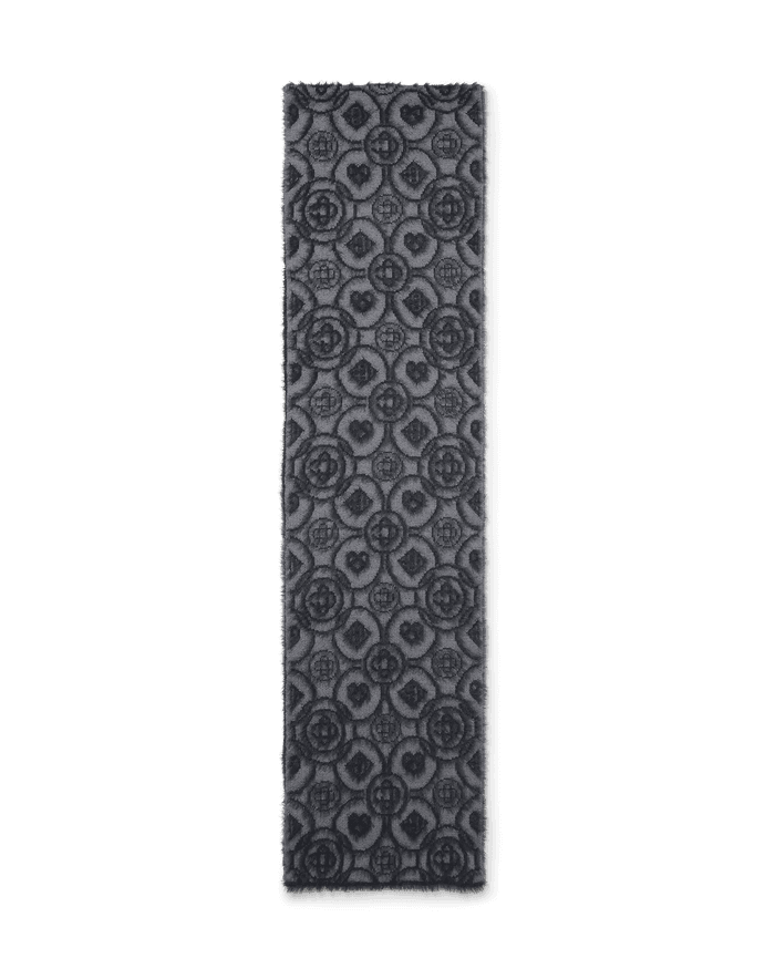 Charcoal monogram mohair scarf