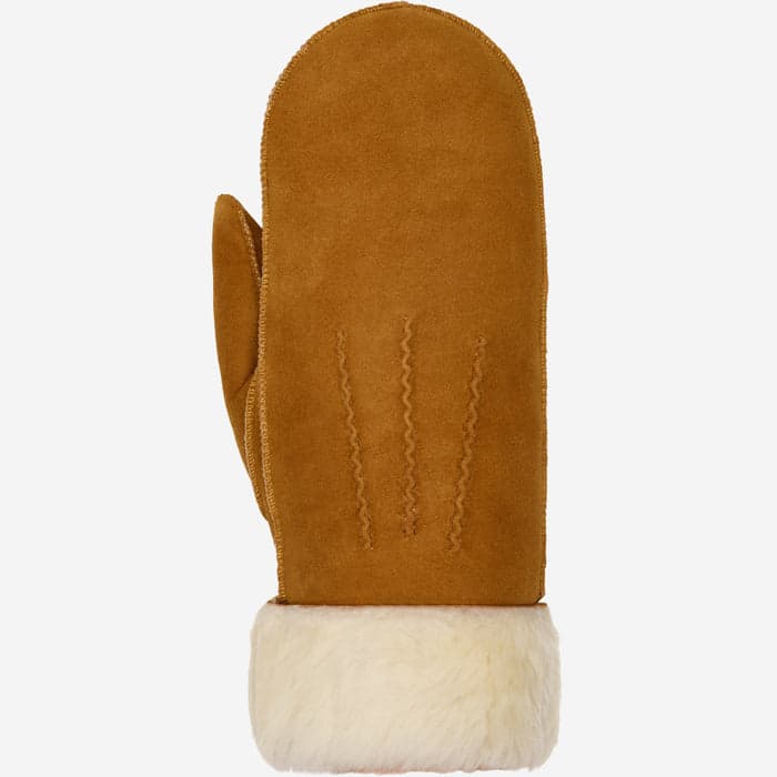 Camel shearling mittens