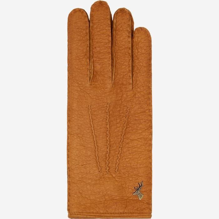 Cognac leather gloves