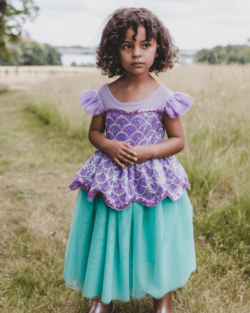 A girl in an occasion dress