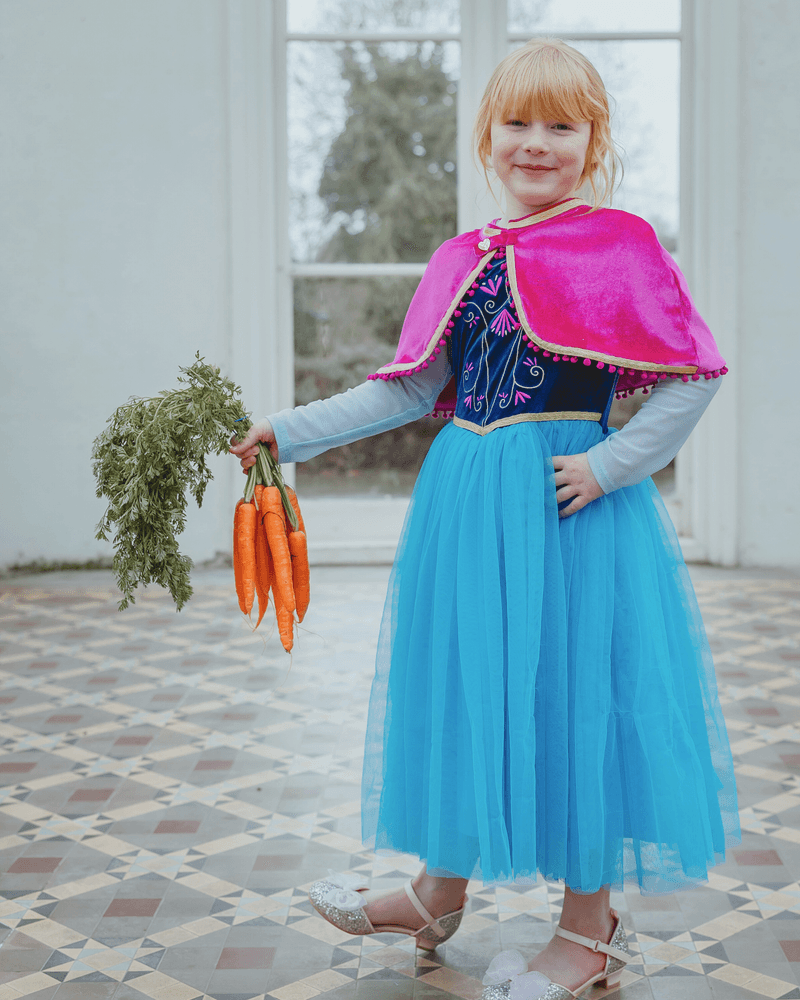 A girl in a party dress