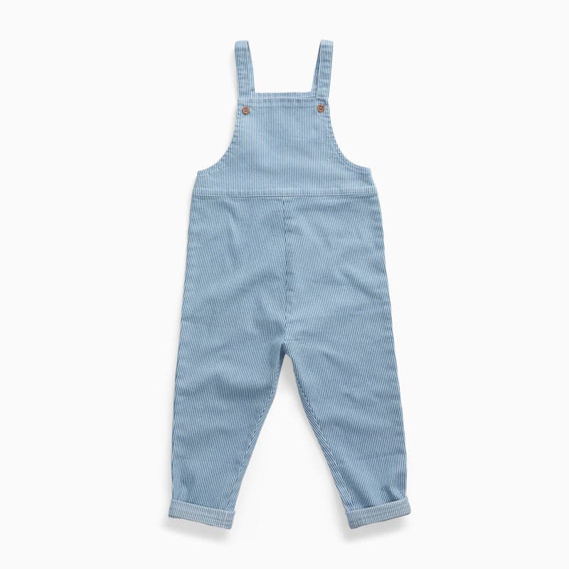 Light blue striped denim kids dungarees
