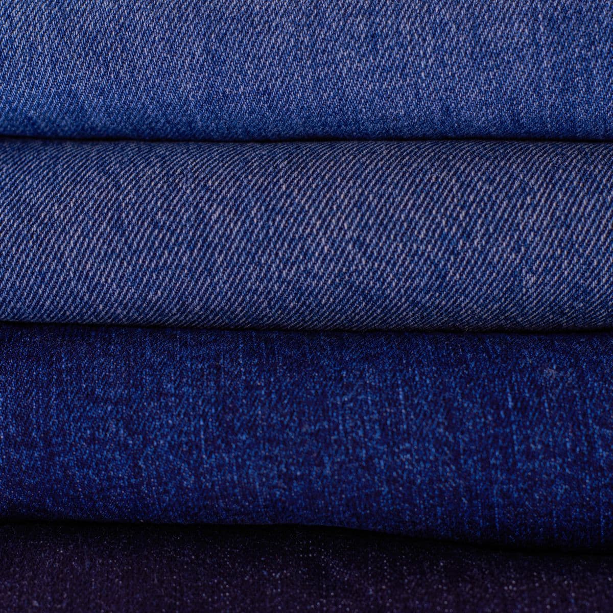 Folded indigo denim showing the weave