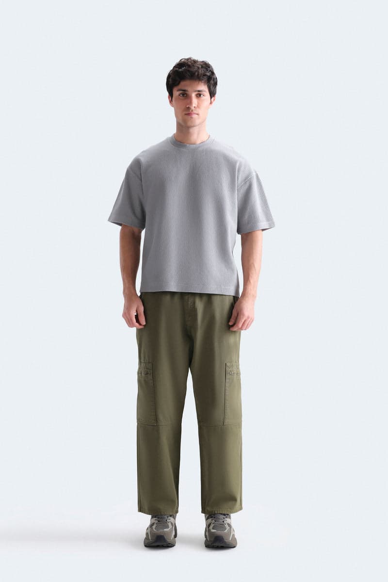 Light grey ribbed t-shirt