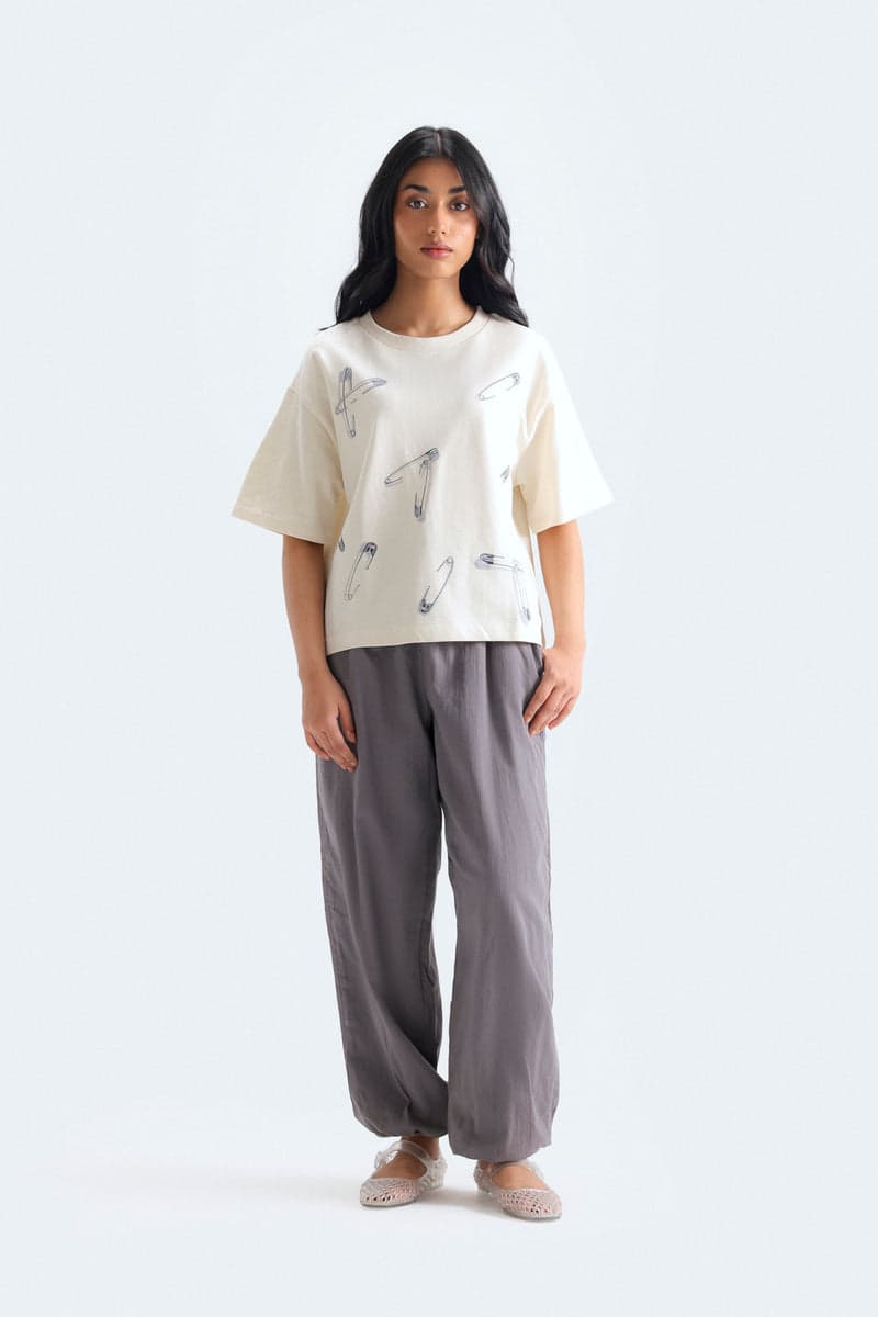 Ivory printed women's t-shirt