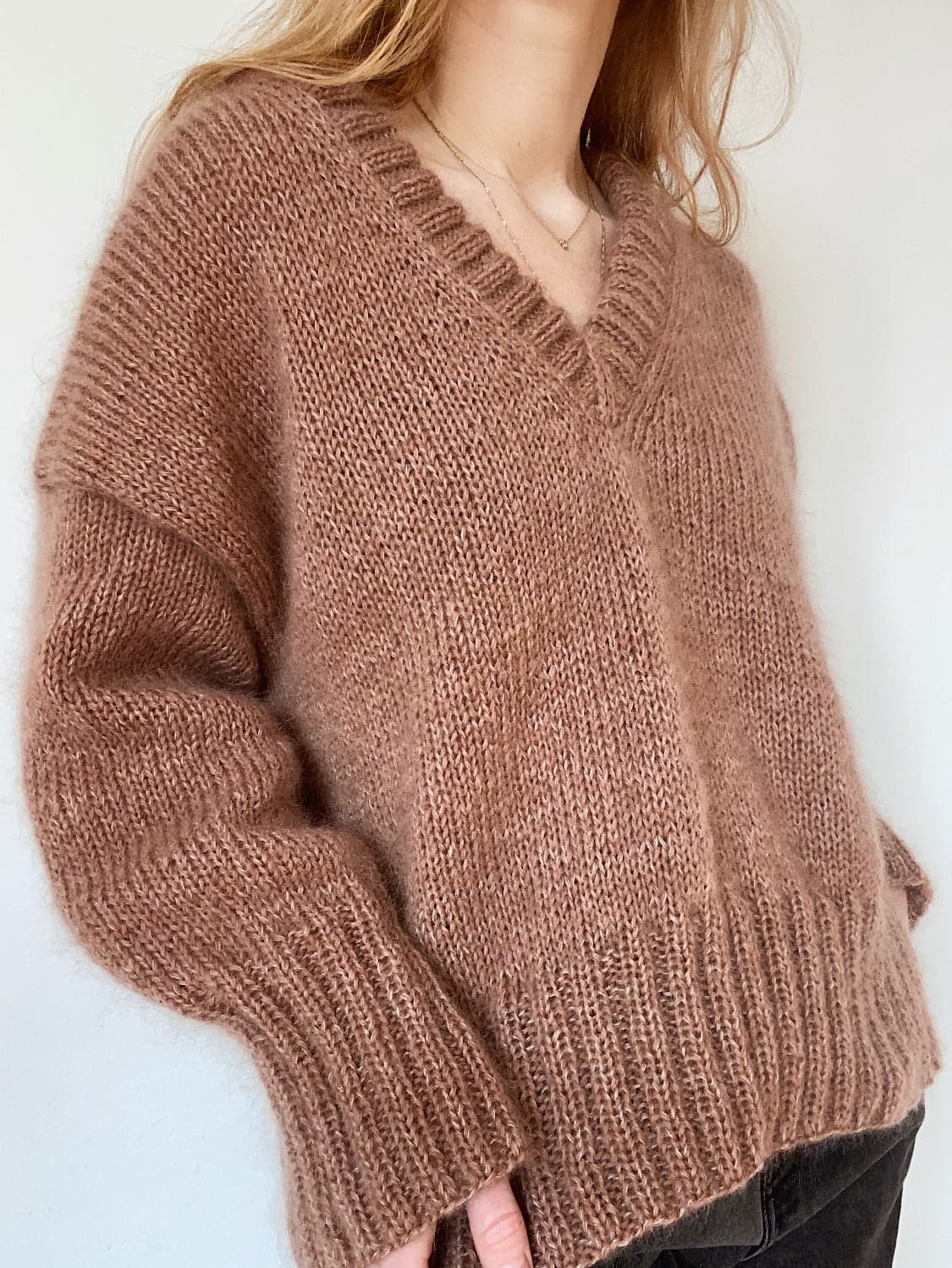 Knitted V-neck sweater