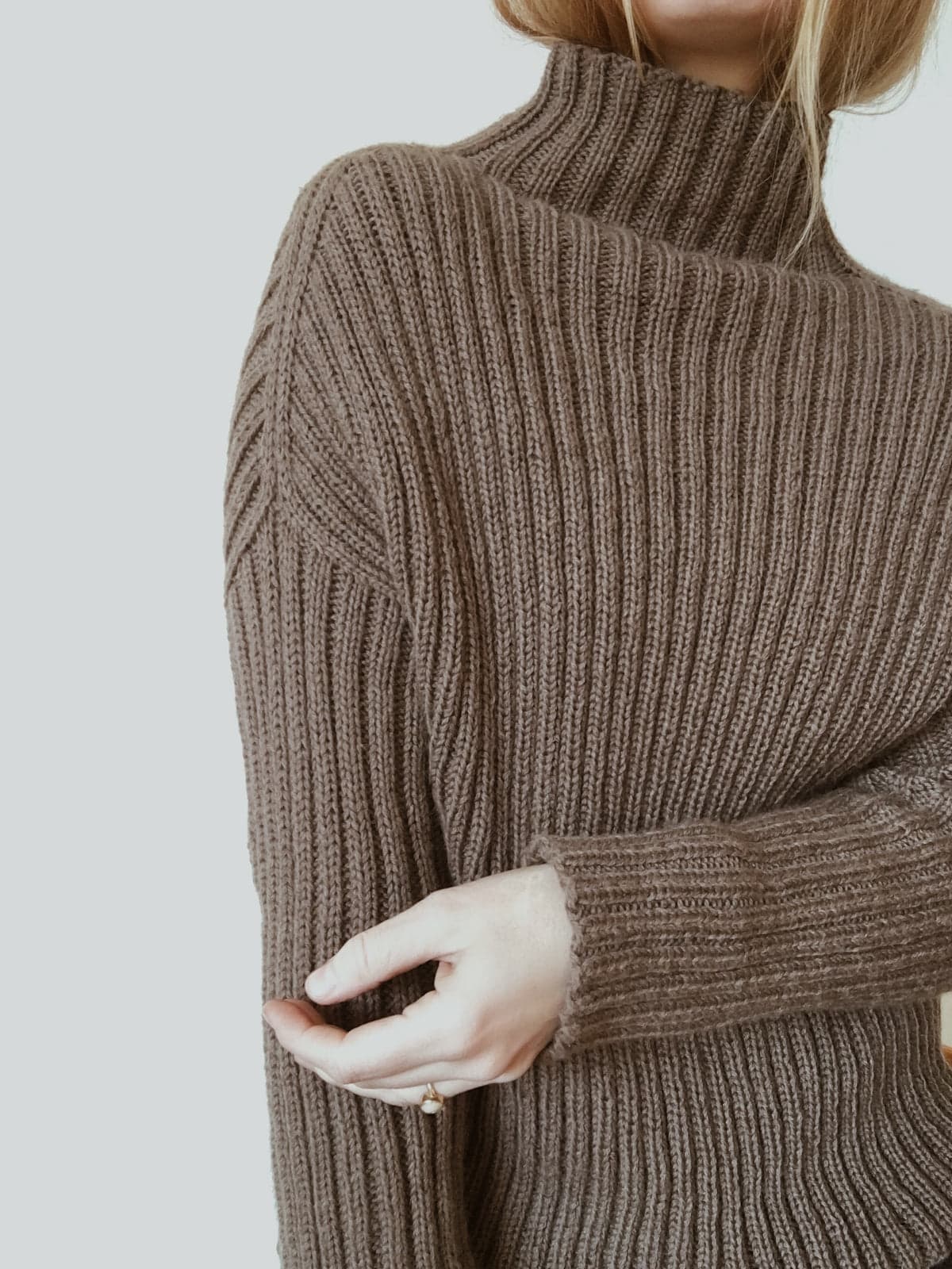 Natural hand-knit sweater
