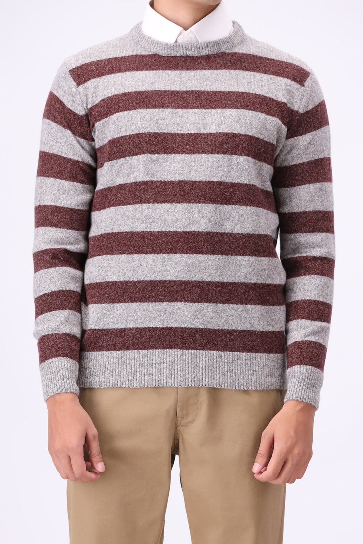 Designer textured knit sweater