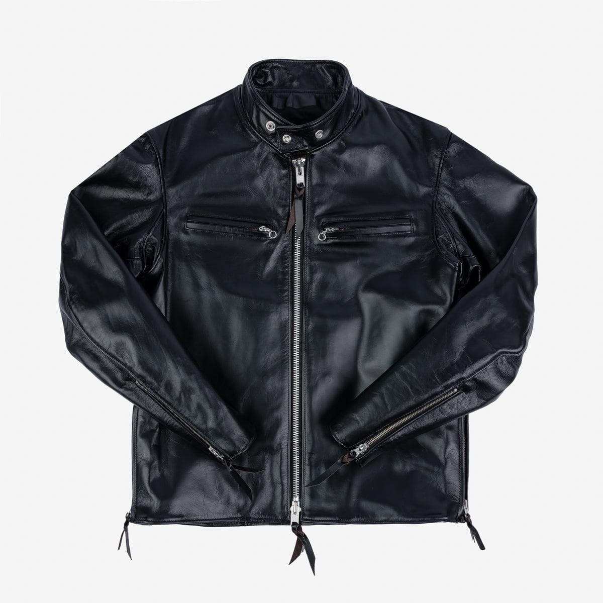Black horsehide cafe racer jacket
