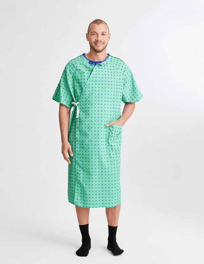 Ice green hospital patient gown