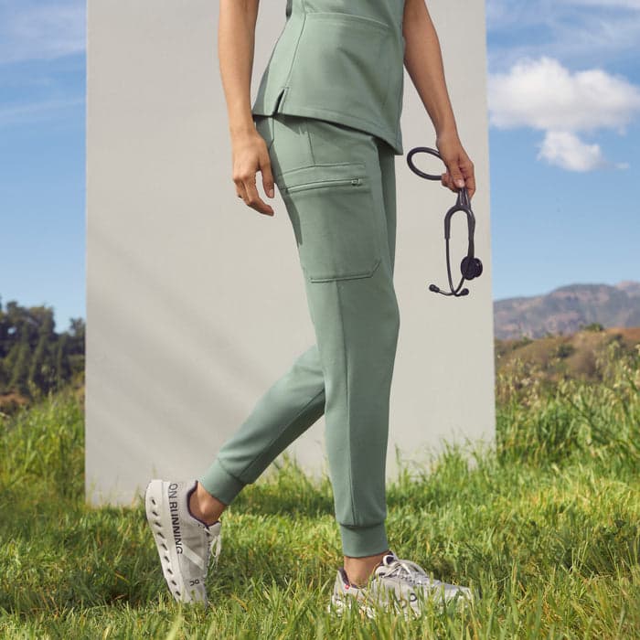 Sage scrub jogger