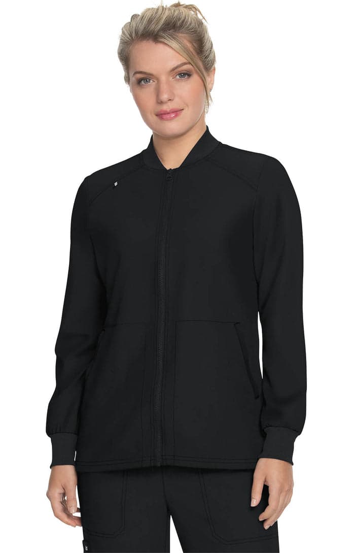 Black warm-up scrub jacket