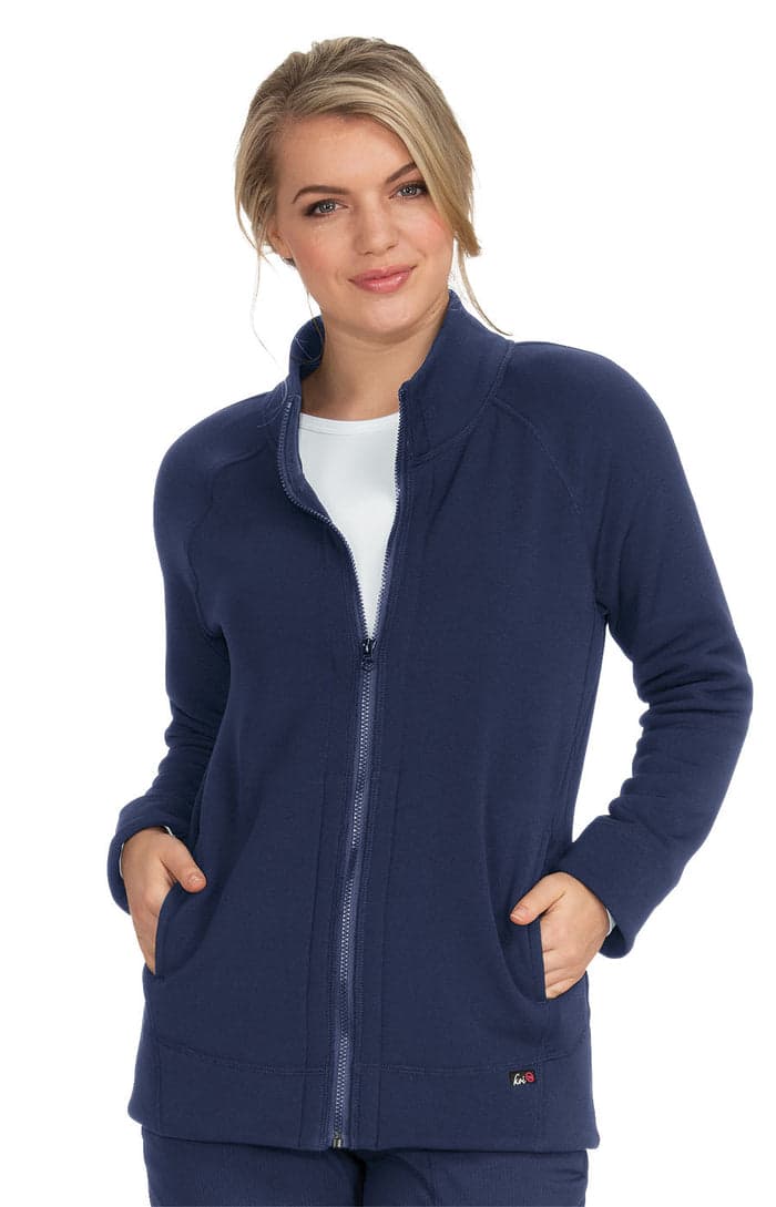 Navy wellness scrub jacket