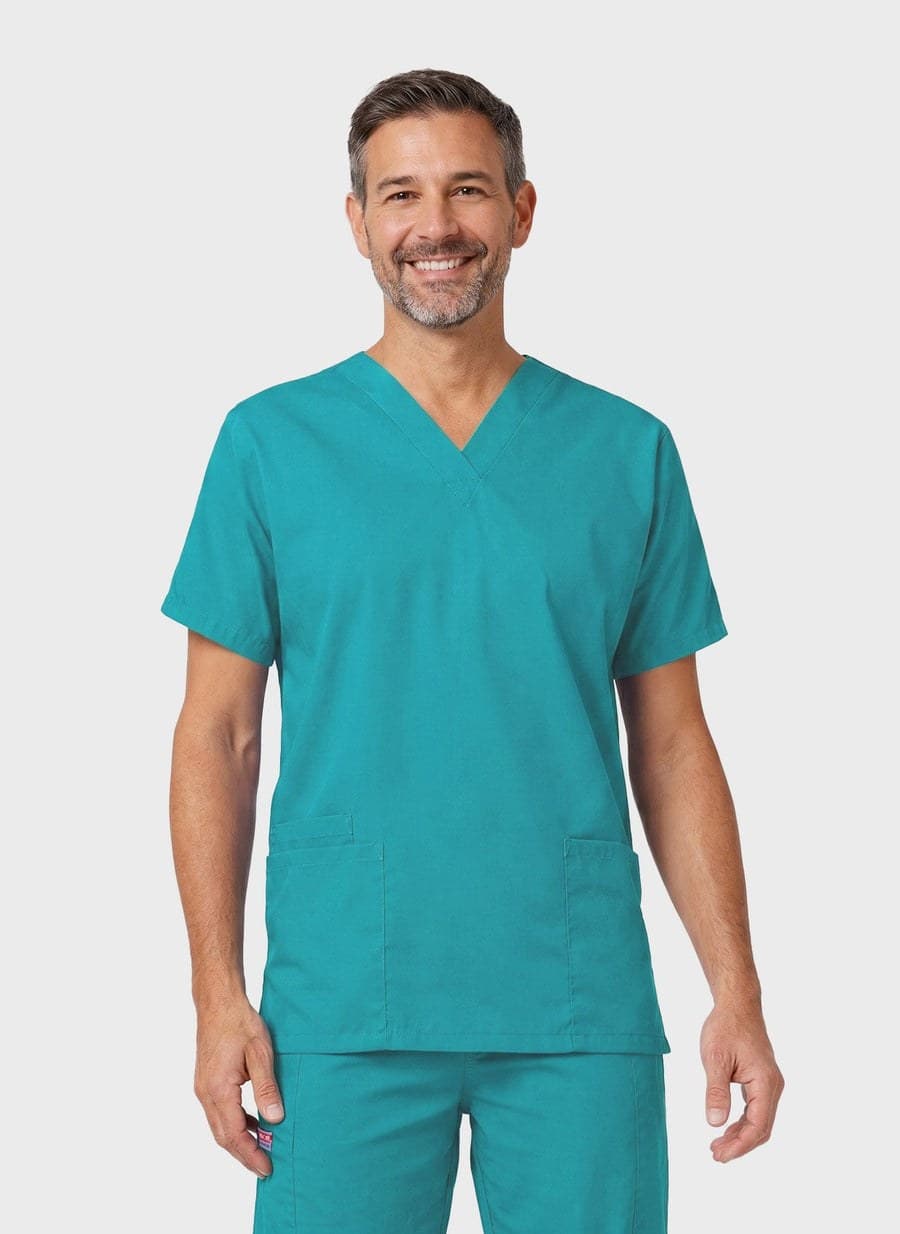 Teal unisex scrub top