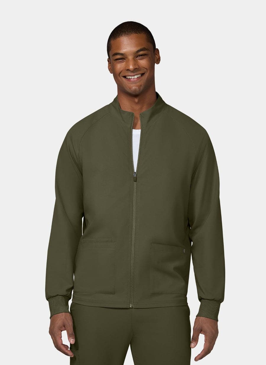 Olive men's scrub jacket