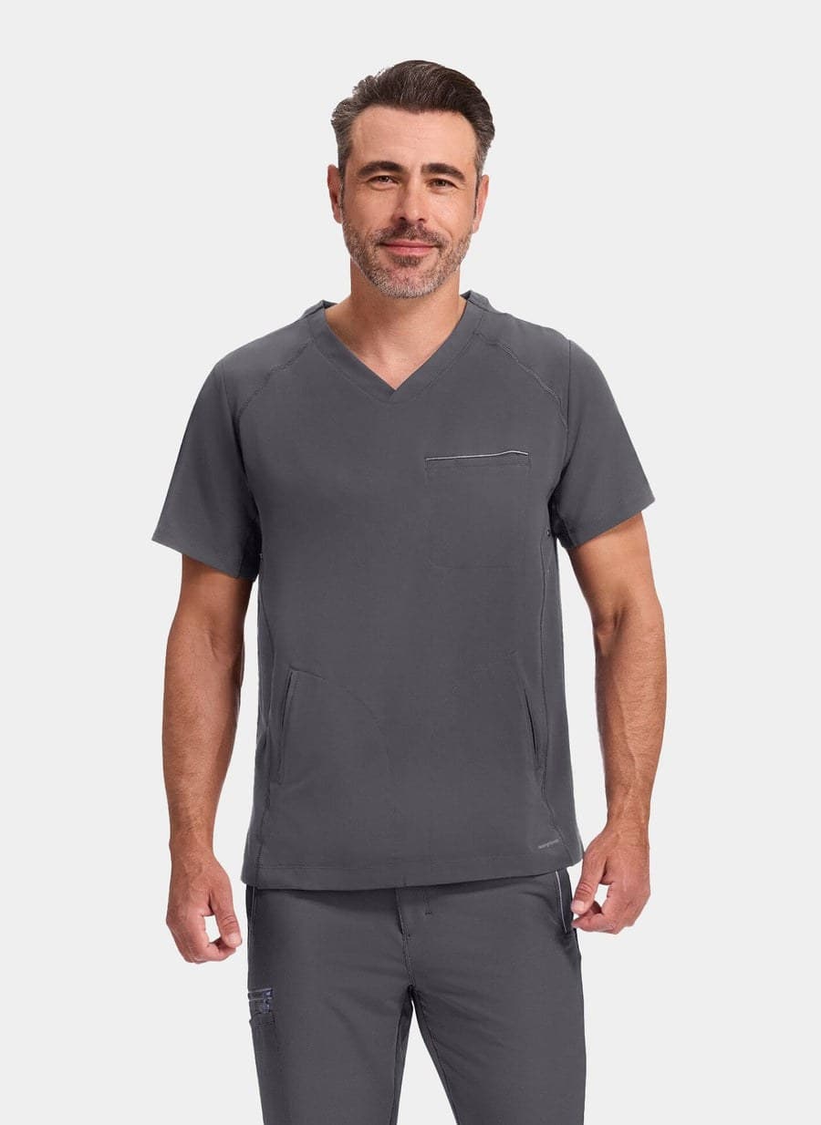 Pewter men's scrub top