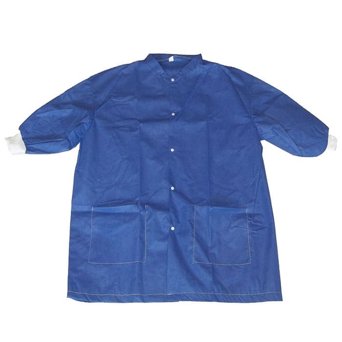 A blue short-sleeve warming operating jacket