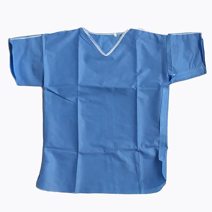 A blue patient theatre tunic