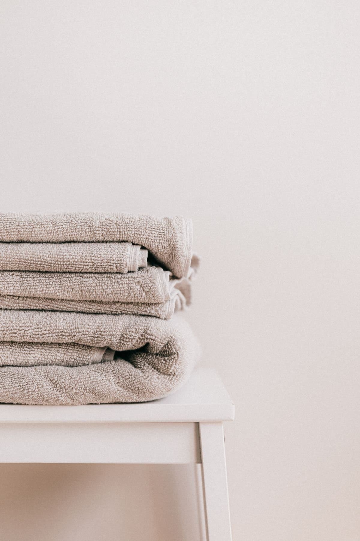 A folded stack of soft cotton towels