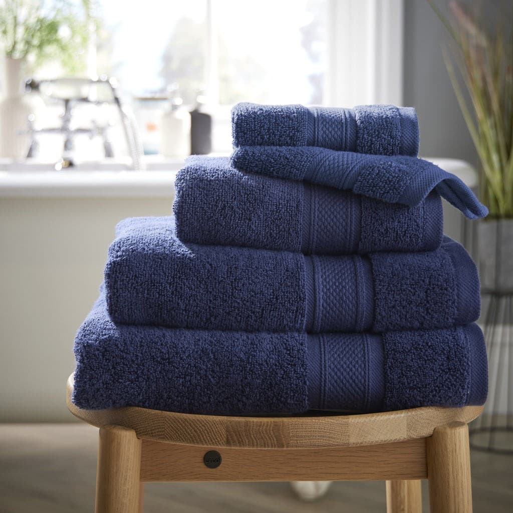 Navy supremely soft zero-twist towel