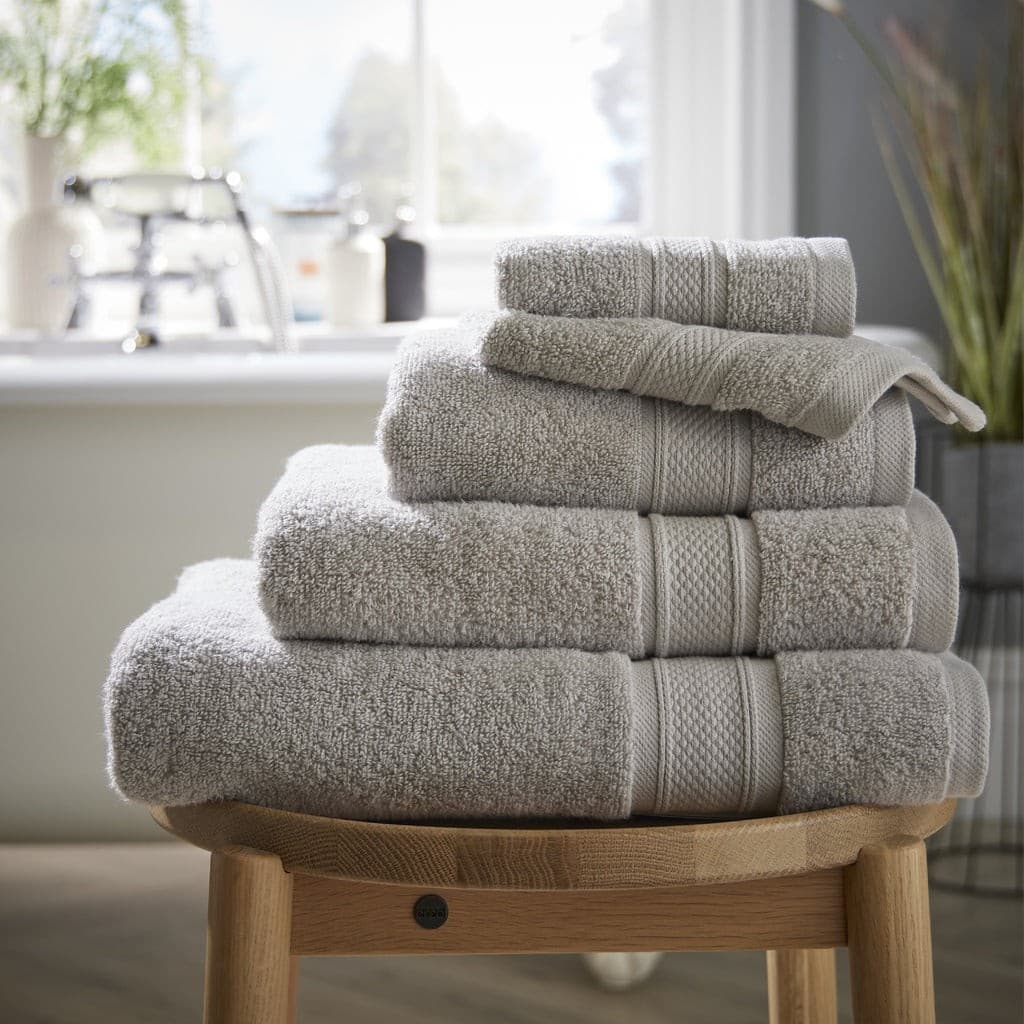 Silver supremely soft zero-twist towel