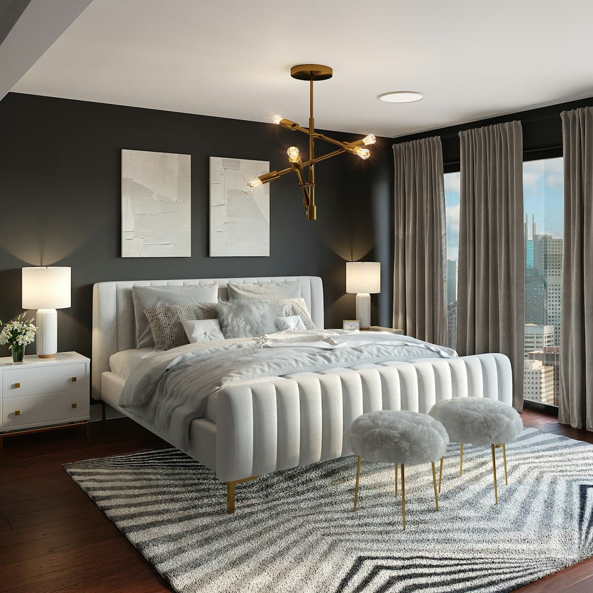 Soft white duvet and pillows in gentle light