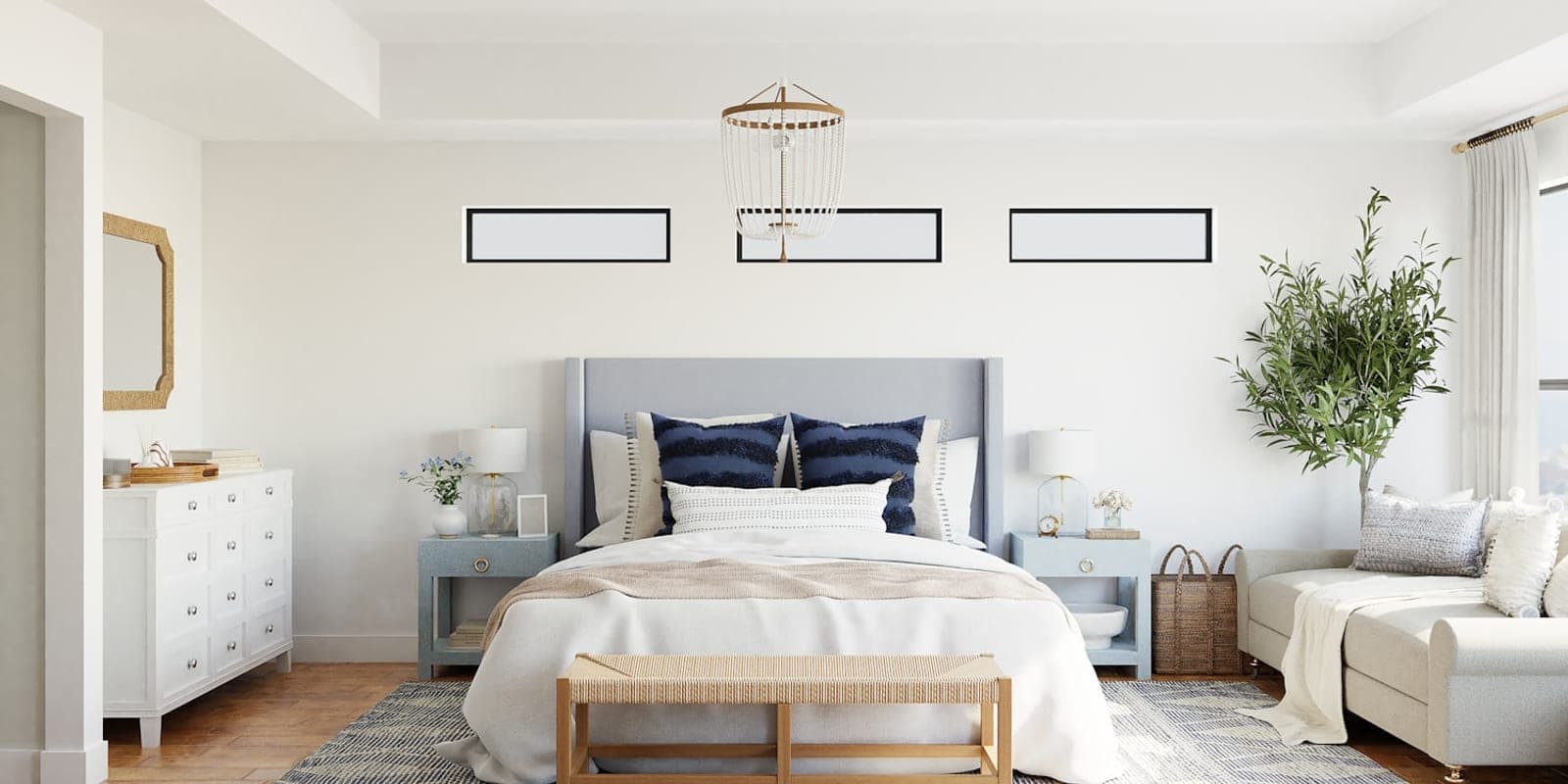 A bed dressed in crisp soft white hotel bed linen