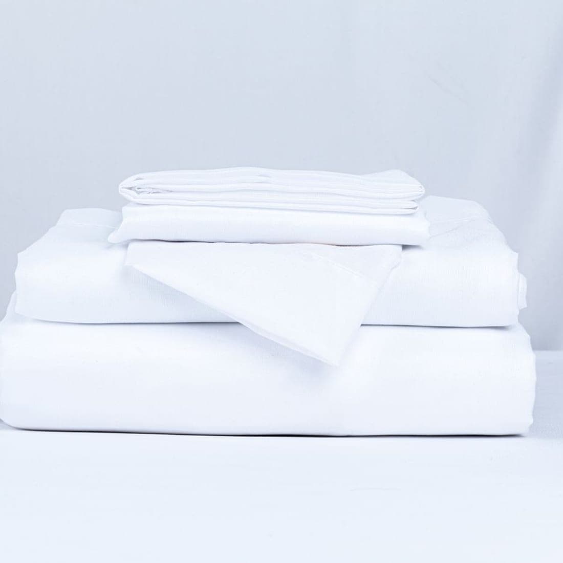 Detail of silken white sateen sheeting