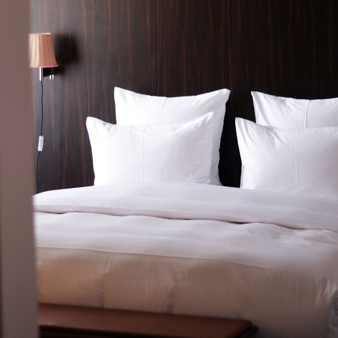 Soft white and taupe stonewashed linen folds