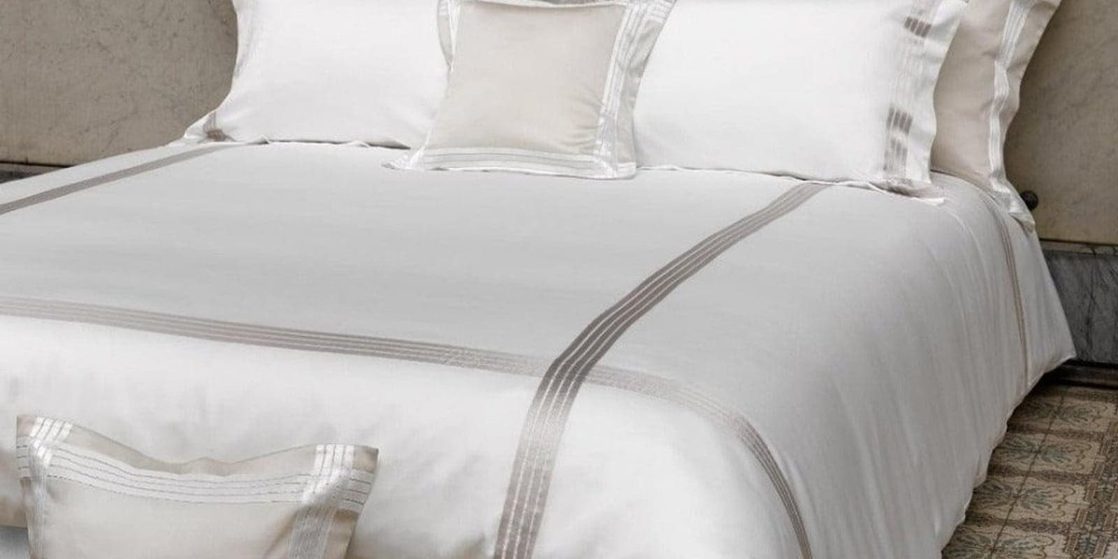 Sunlit white sheeting with soft natural shadows