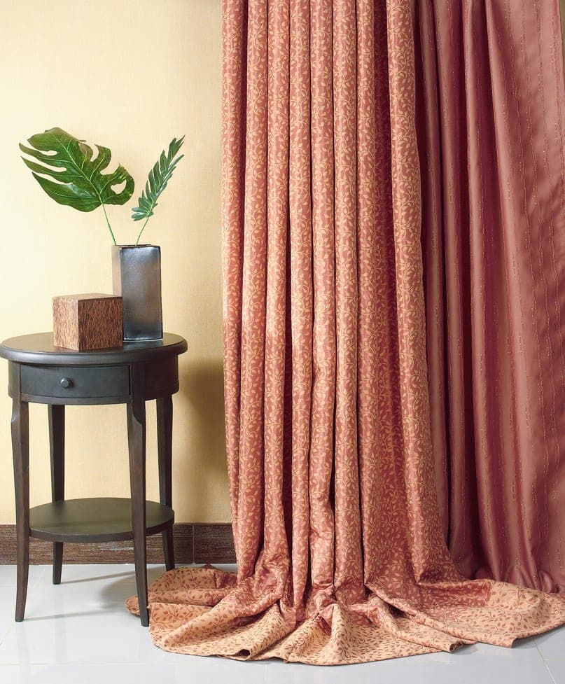Elegant terracotta floor-length drapes