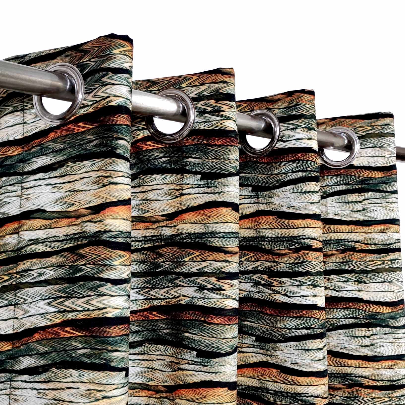 Curcuma digital-printed curtain panel