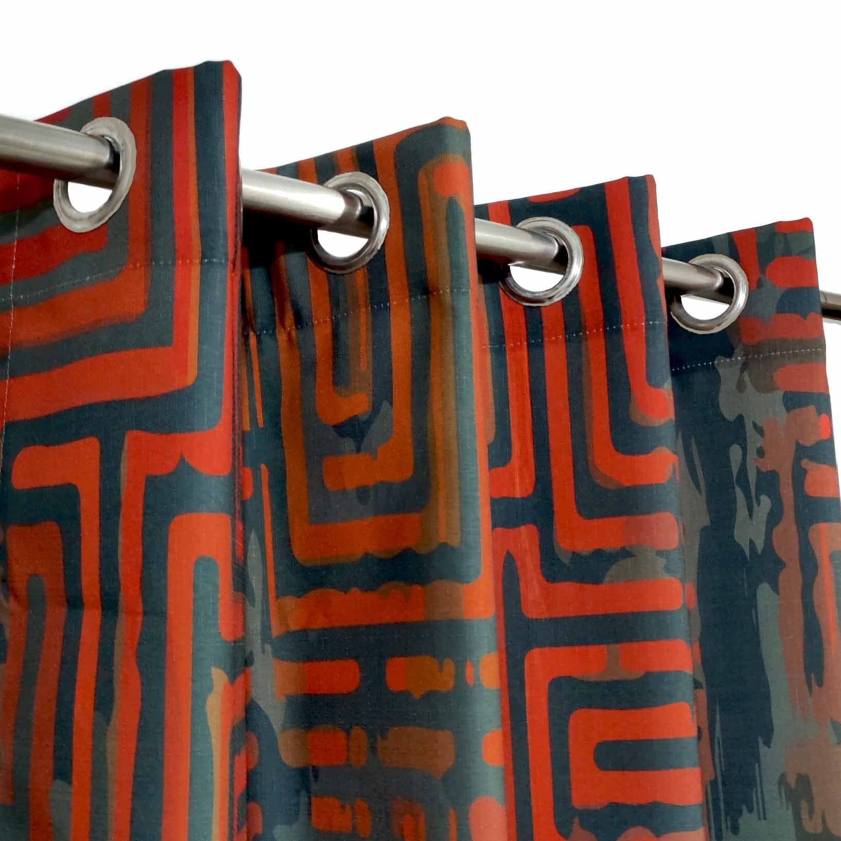 African Art digital-printed curtain panel