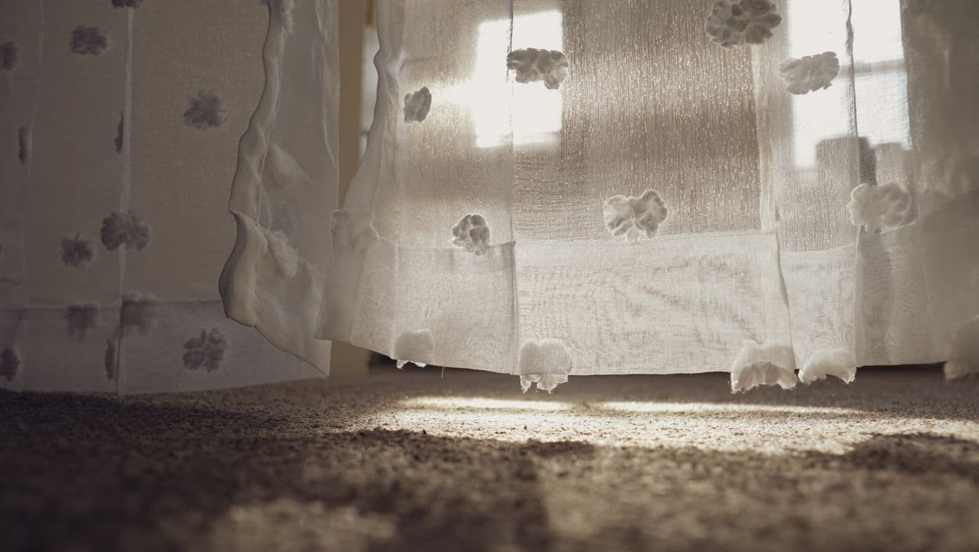 Soft light filtering through delicate sheer curtains