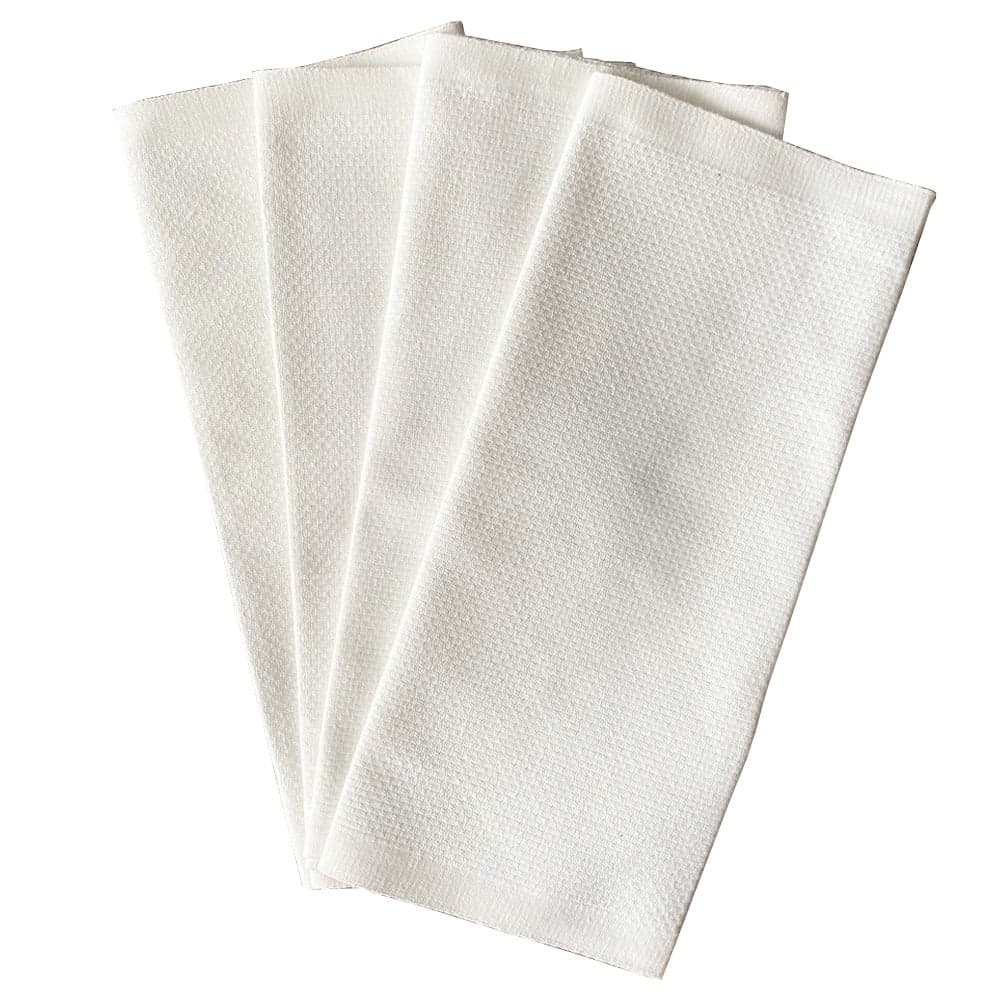White huckaback cotton glass cloths