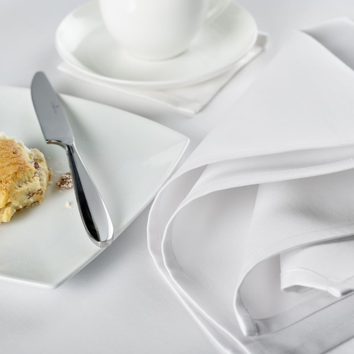 White cotton sateen plain napkin