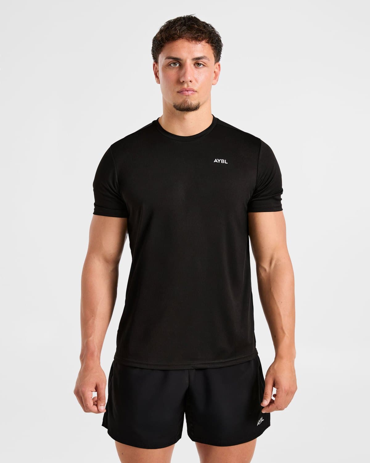 Male model in a black Origin training t-shirt