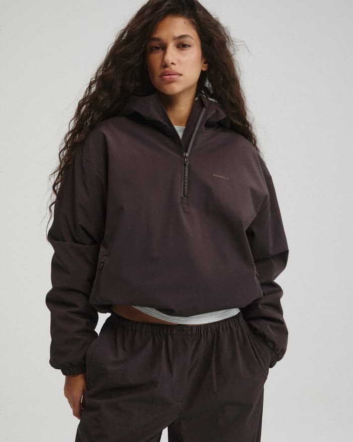 Coffee trail padded quarter-zip jacket