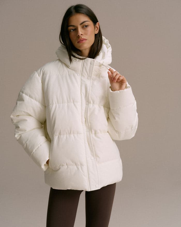 Marshmallow white hooded puffer jacket