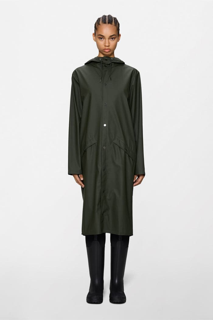 Olive longer rain jacket
