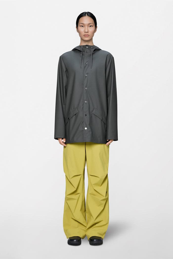 Grey lightweight rain jacket