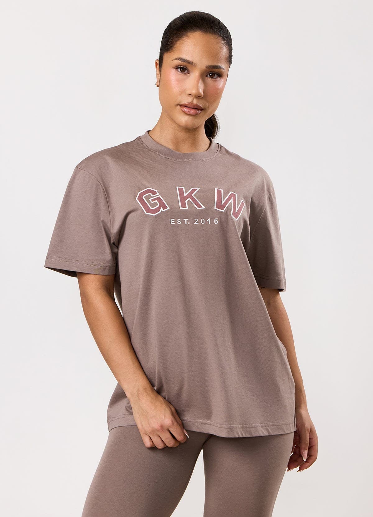 Truffle boyfriend training tee on model