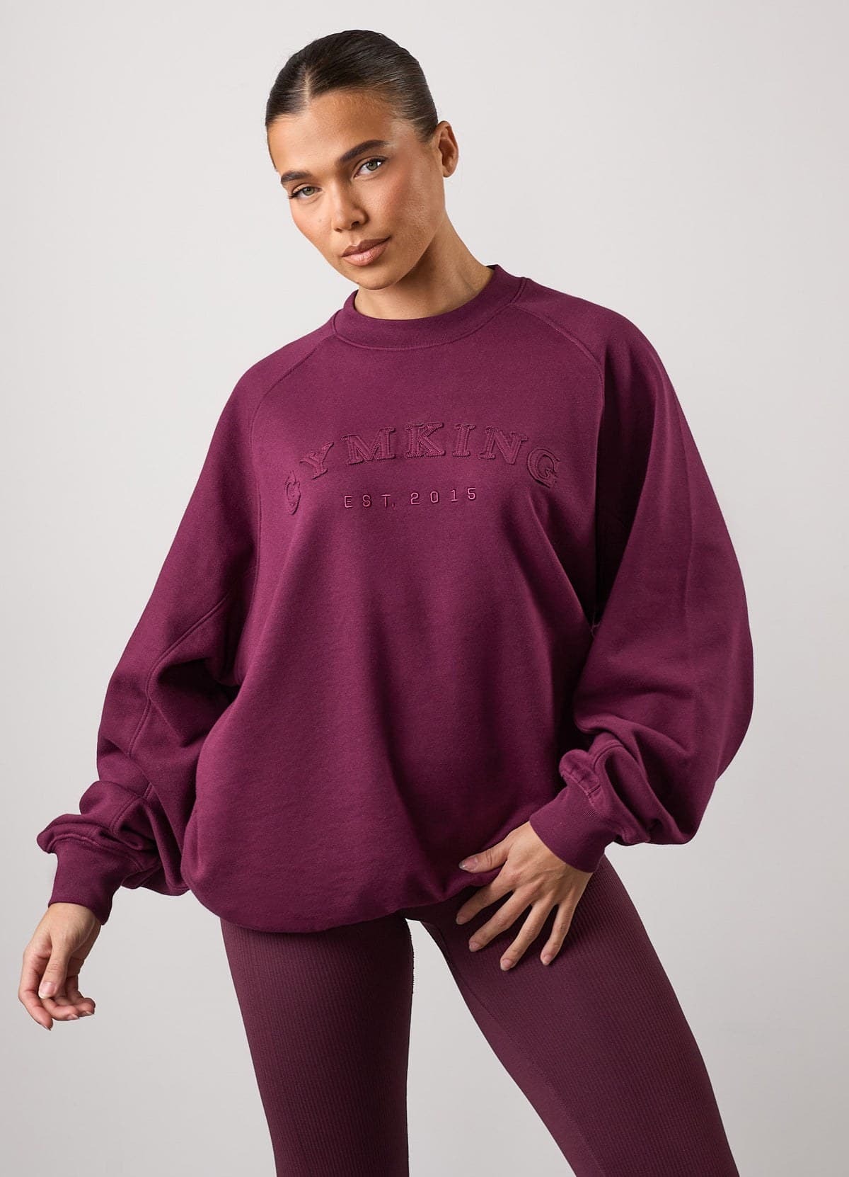 Fig training crew sweatshirt on model