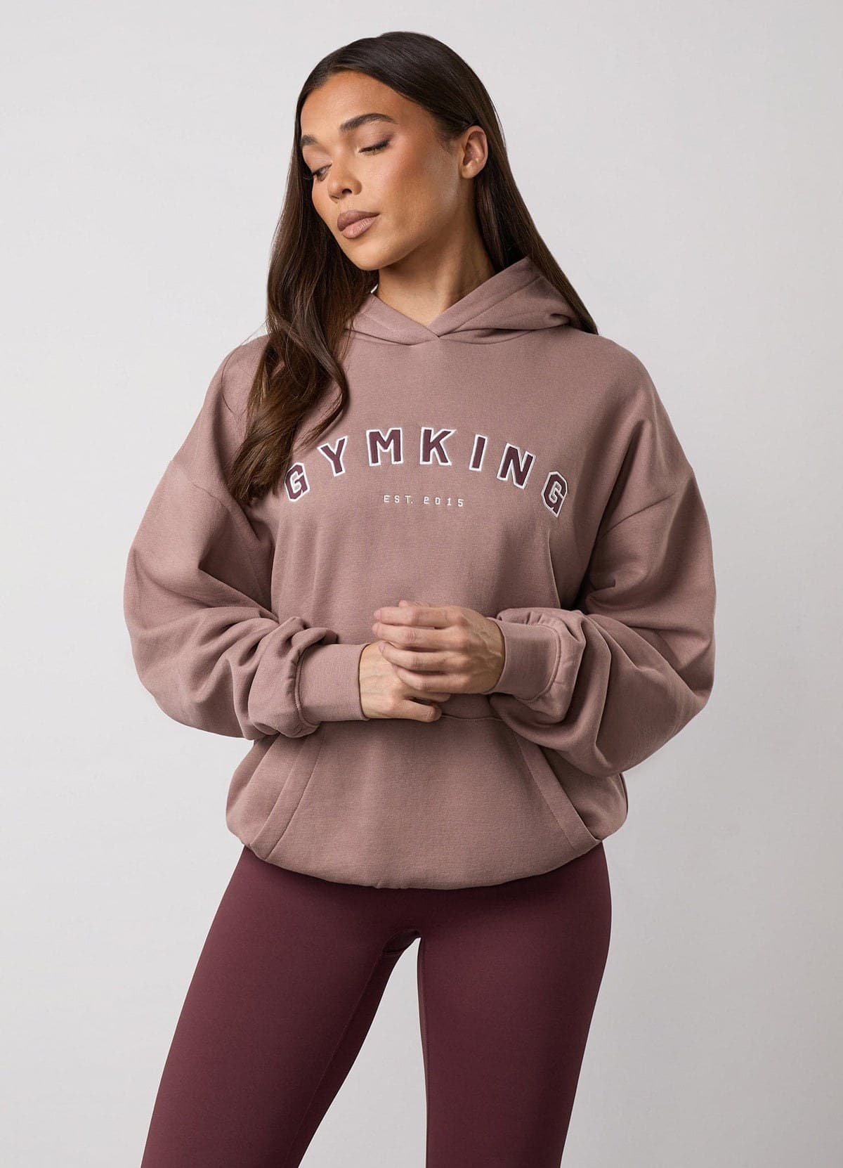 Fawn oversized training hoodie on model