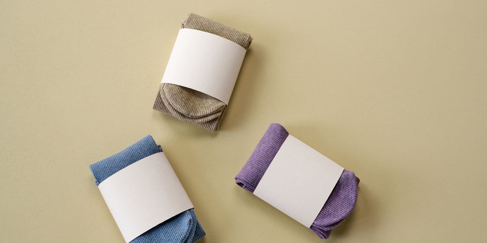 A row of folded crew socks