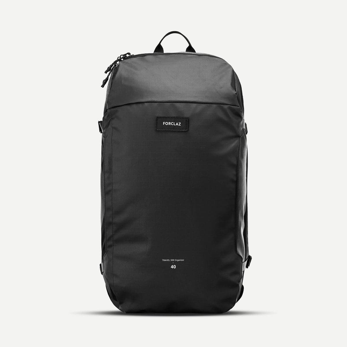 A black travel organiser backpack